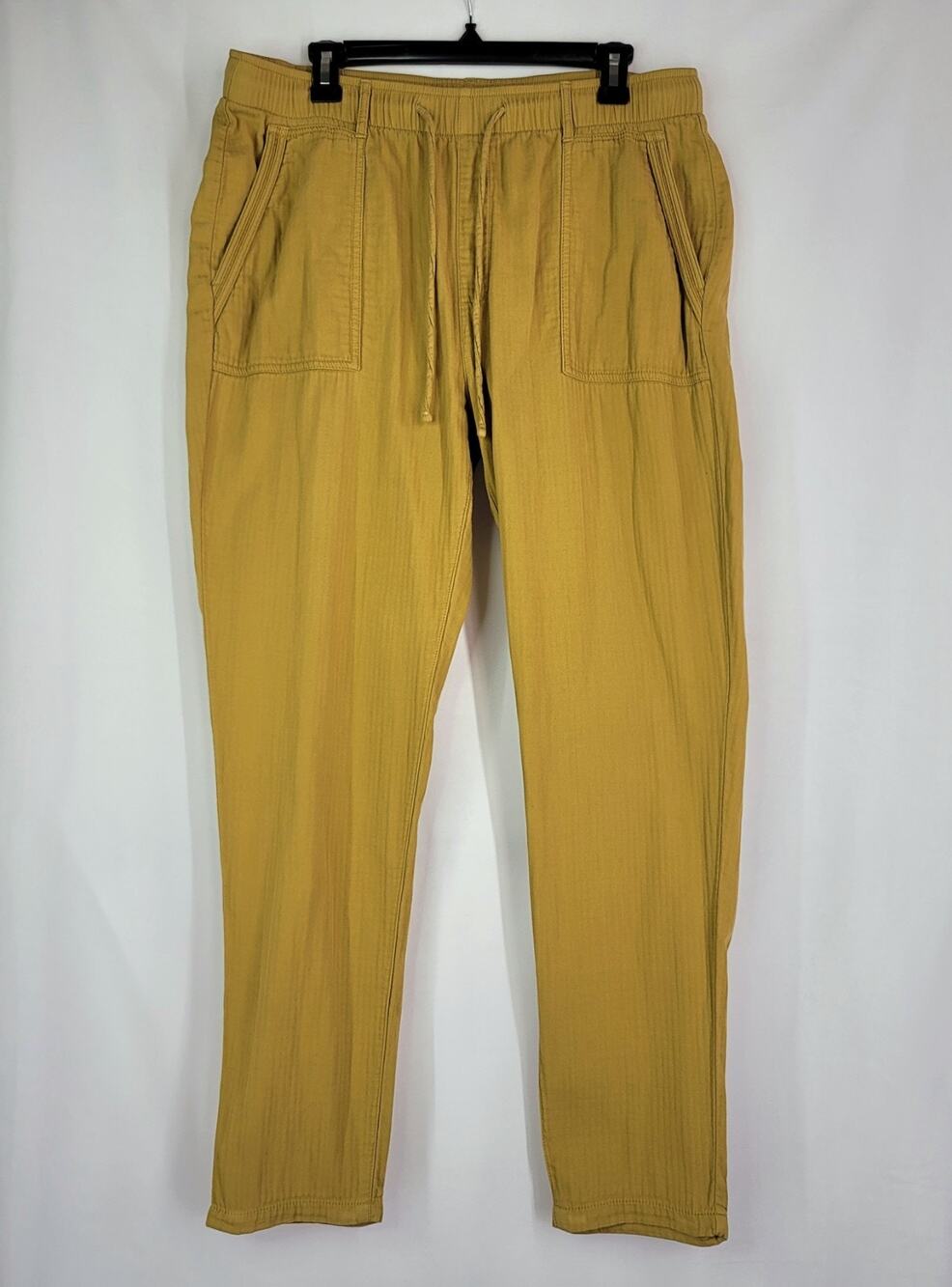 Women's OLD NAVY High-Waisted Textured Celadine Utility Ankle Pants Size L Tall